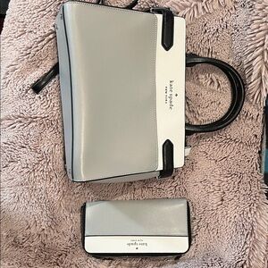 Kate Spade Grey and White Satchel Set